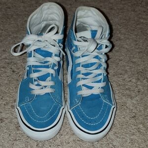 Vans White and Blue High Tops